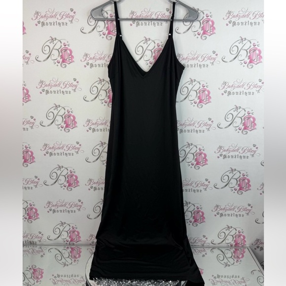 i am brave Dresses & Skirts - I am brave dress maxi long black stretchy slip Sleek Black Chemise